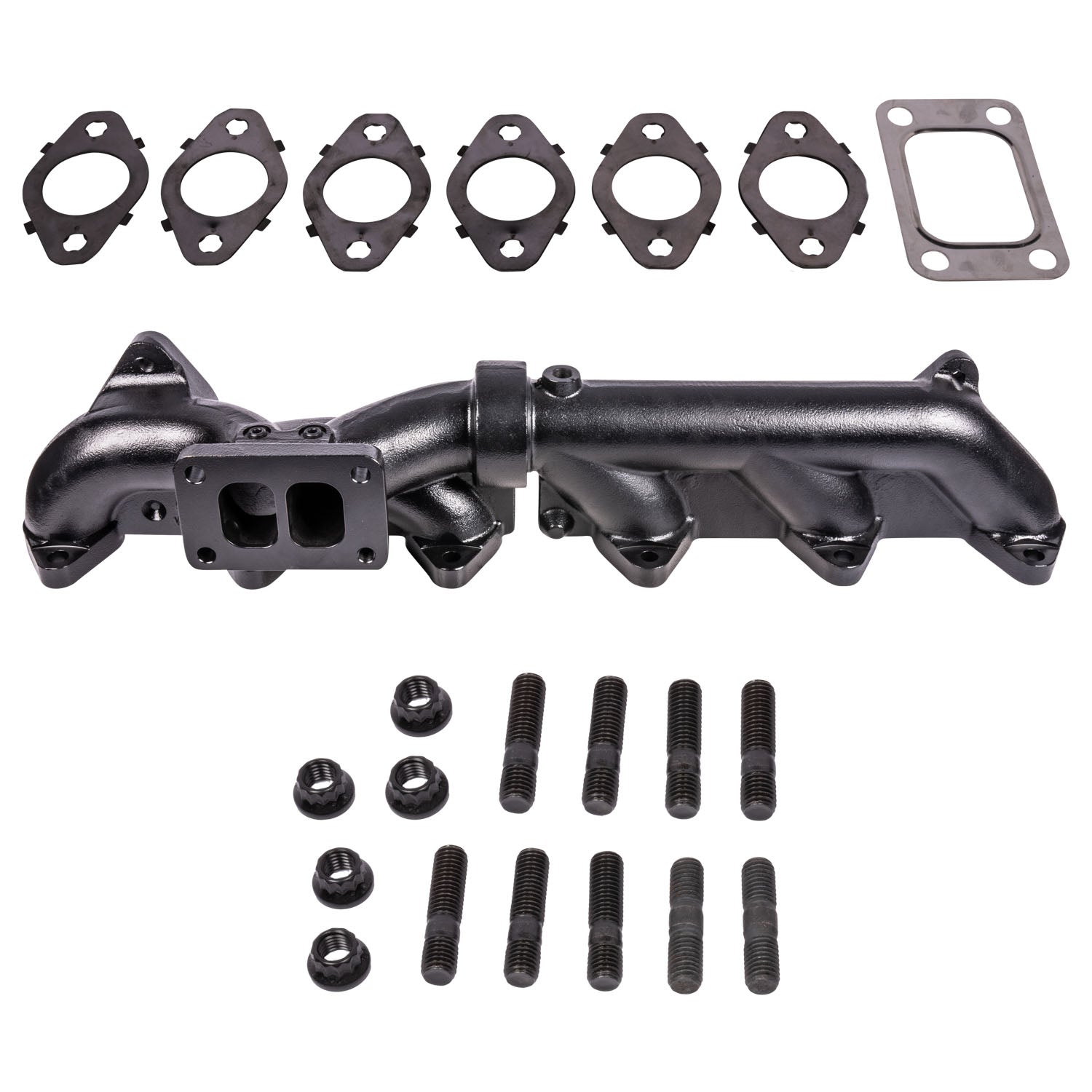 ATS Pulse Flow Exhaust Manifold Kit Fits 2007.5-2018 6.7L Cummins 2-Pc Holset With Optional Multi Layer Gaskets Premium Hardware 204-927-2326